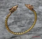 Hexenshop Dark Phönix Bronzearmreif Wikinger Drachenkopf