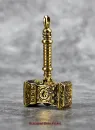 Hexenshop Dark Phönix Großer Keltischer Hammer vergoldeter Edelstahl Anhänger