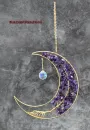 Hexenshop Dark Phönix Suncatcher Amethyst Lebensbaum im Kupfer Halbmond