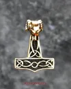 Hexenshop Dark Phönix Thorhammer Widderkopf Anhänger Bronze