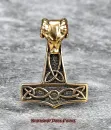 Hexenshop Dark Phönix Thorhammer Widderkopf Anhänger Bronze