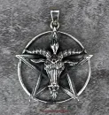 Hexenschop Dark Phönix Weiblicher Pentagramm Baphomet Anhänger 925er Silber